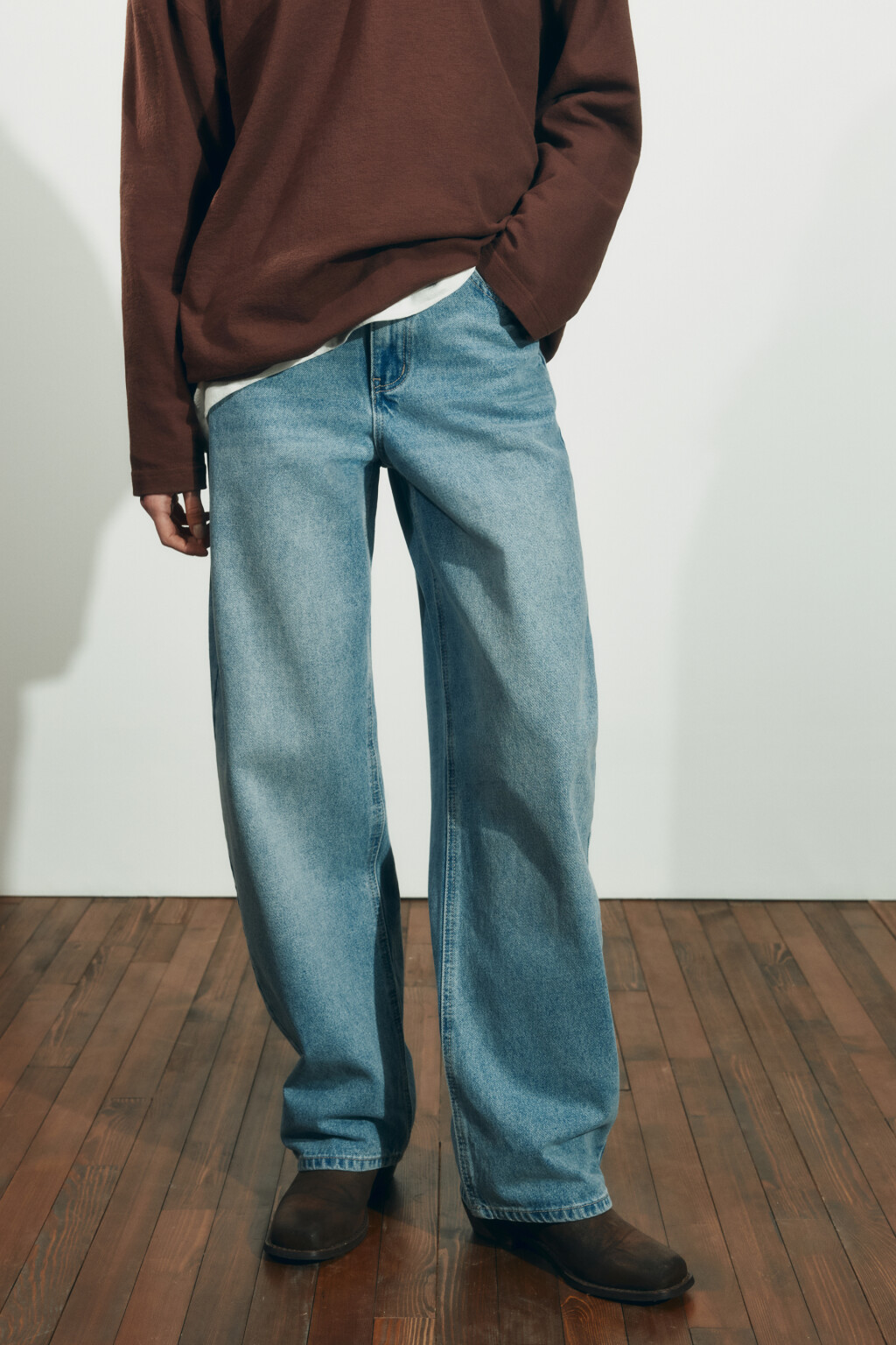 Джинсы barrel fit с высокой посадкой - цвет голубой - 2