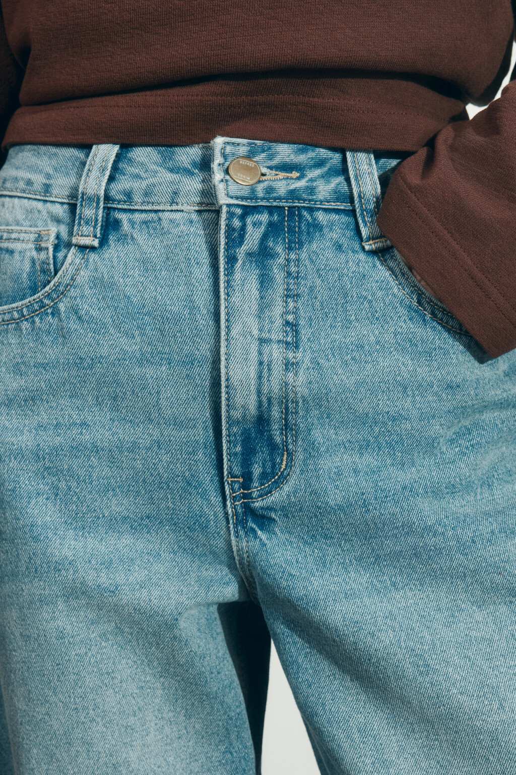 Джинсы barrel fit с высокой посадкой - цвет голубой - 6