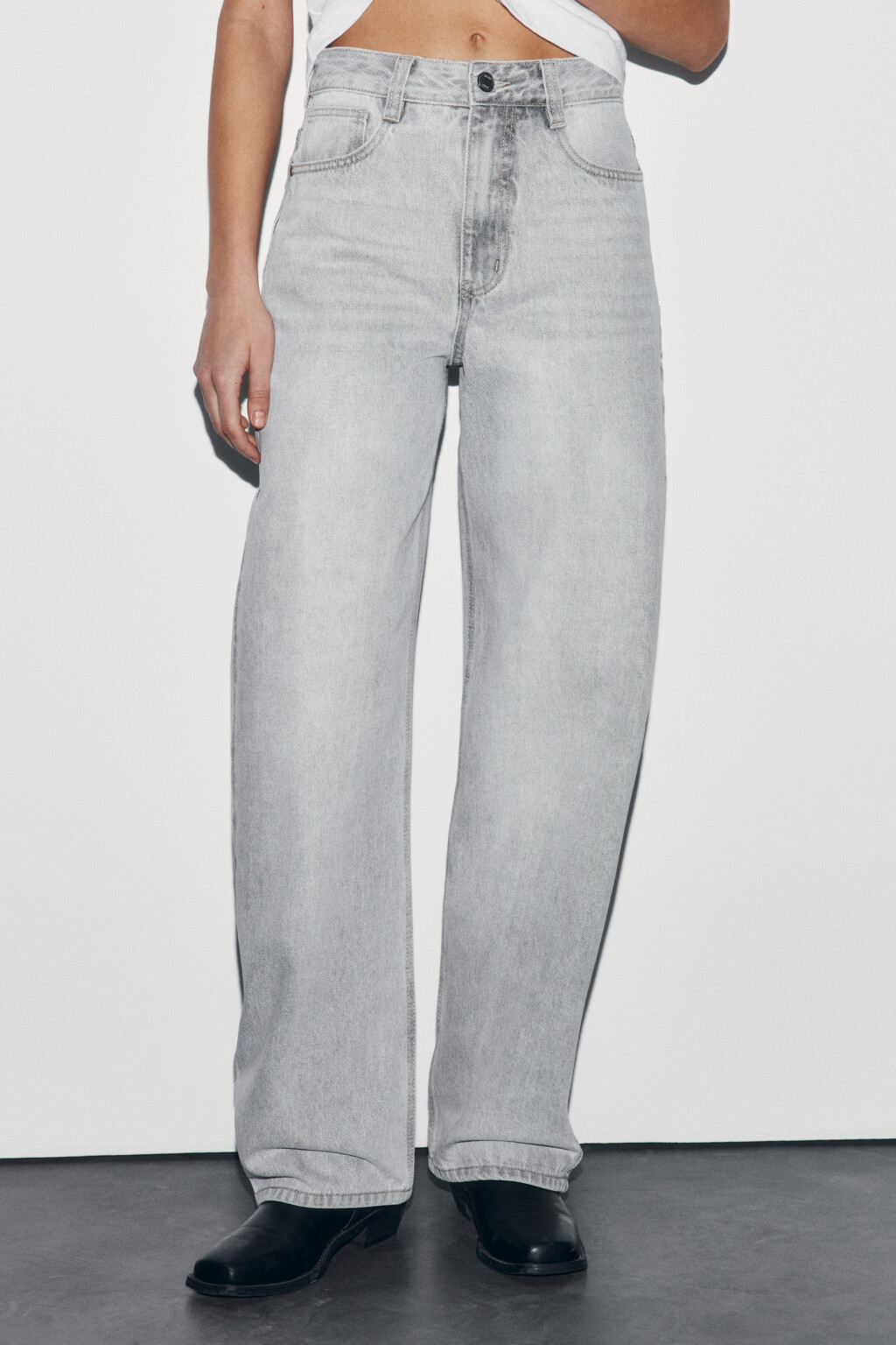 Джинсы barrel fit с высокой посадкой - цвет серый - 3