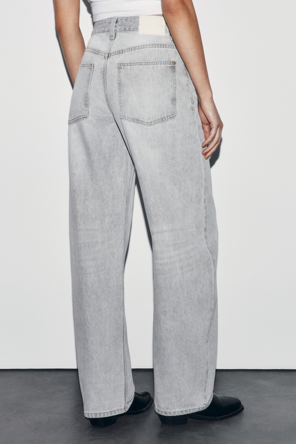 Джинсы barrel fit с высокой посадкой - цвет серый - 4