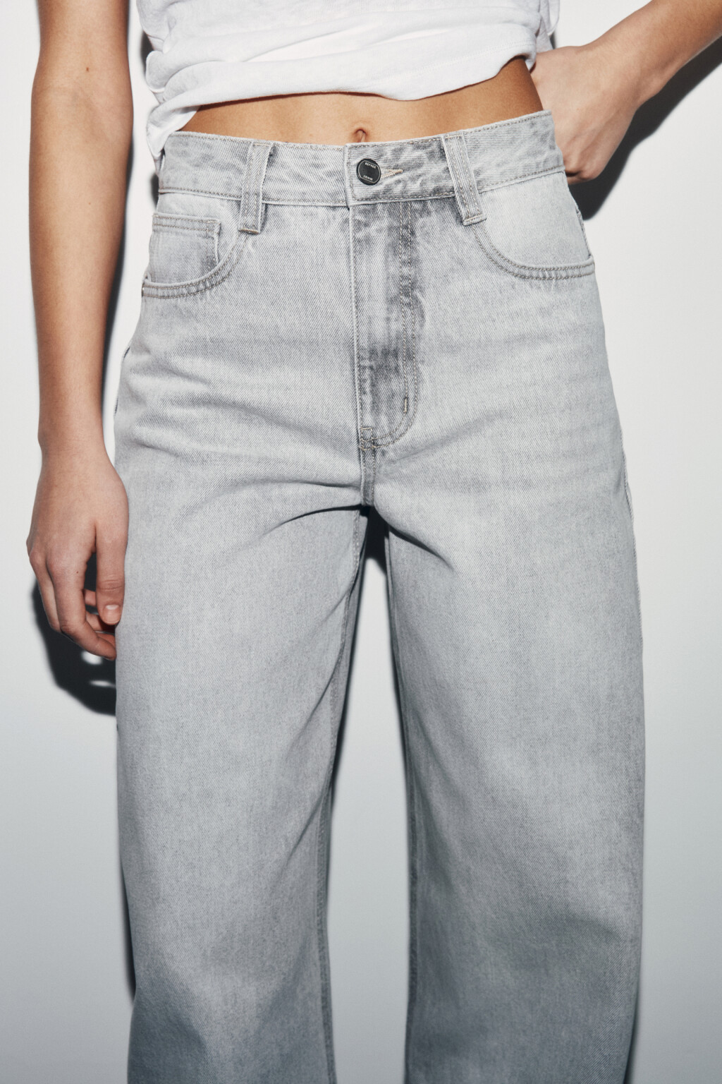 Джинсы barrel fit с высокой посадкой - цвет серый - 6