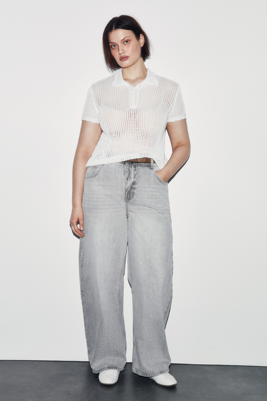 Джинсы barrel fit с высокой посадкой - цвет серый - 4