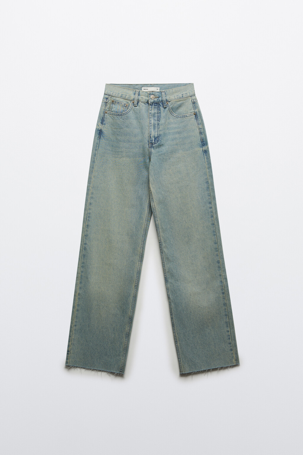 Джинсы straight fit с высокой посадкой - цвет синий - 1