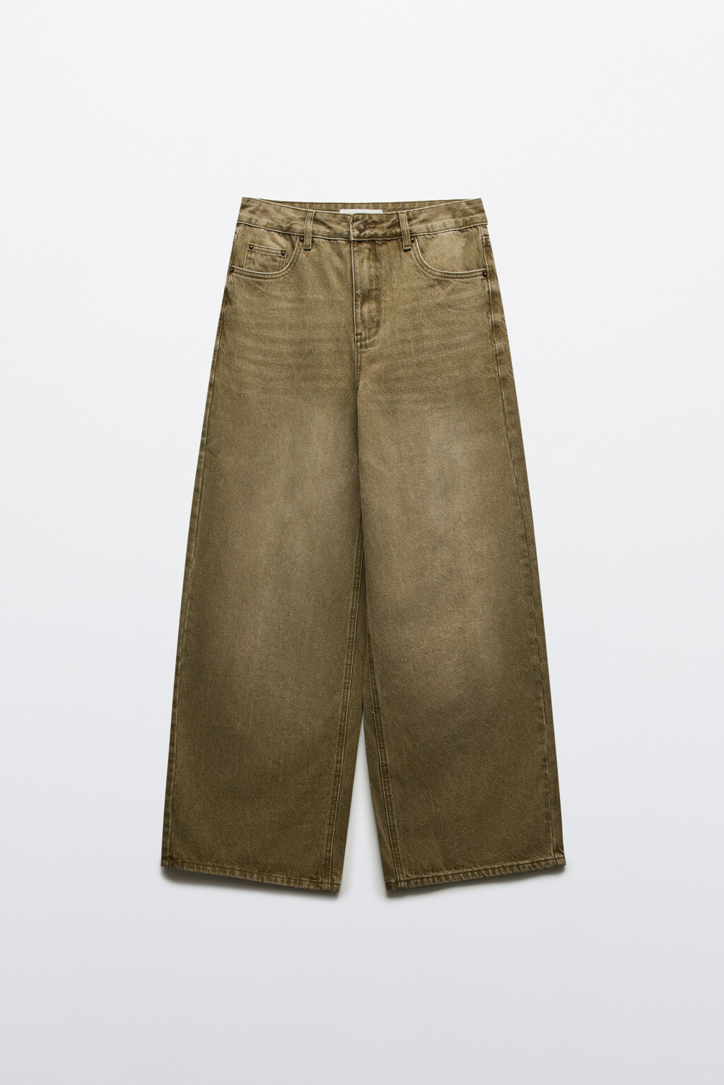 Джинсы baggy fit со средней посадкой - цвет зеленый - 1