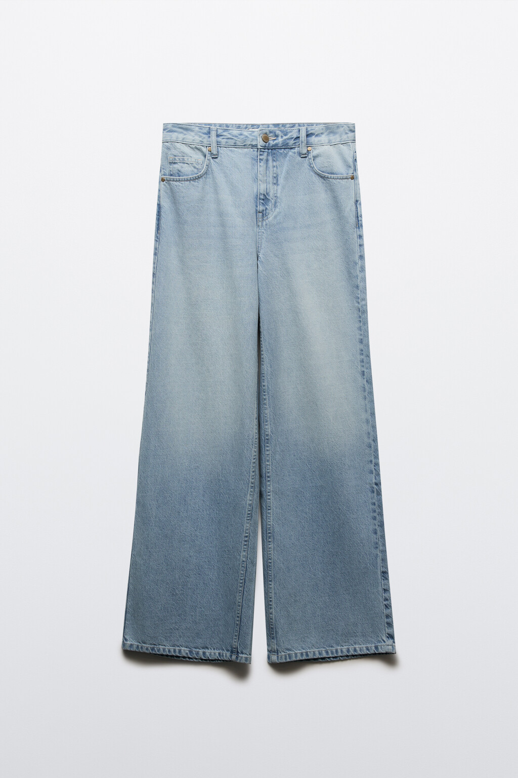 Джинсы wide leg со средней посадкой - цвет голубой - 8