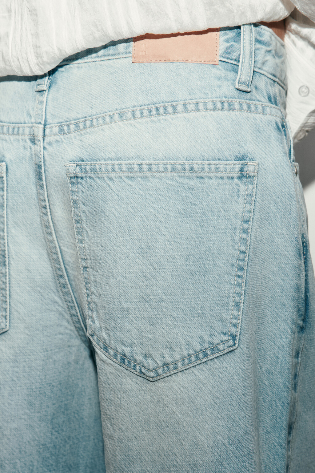 Джинсы wide leg со средней посадкой - цвет голубой - 7