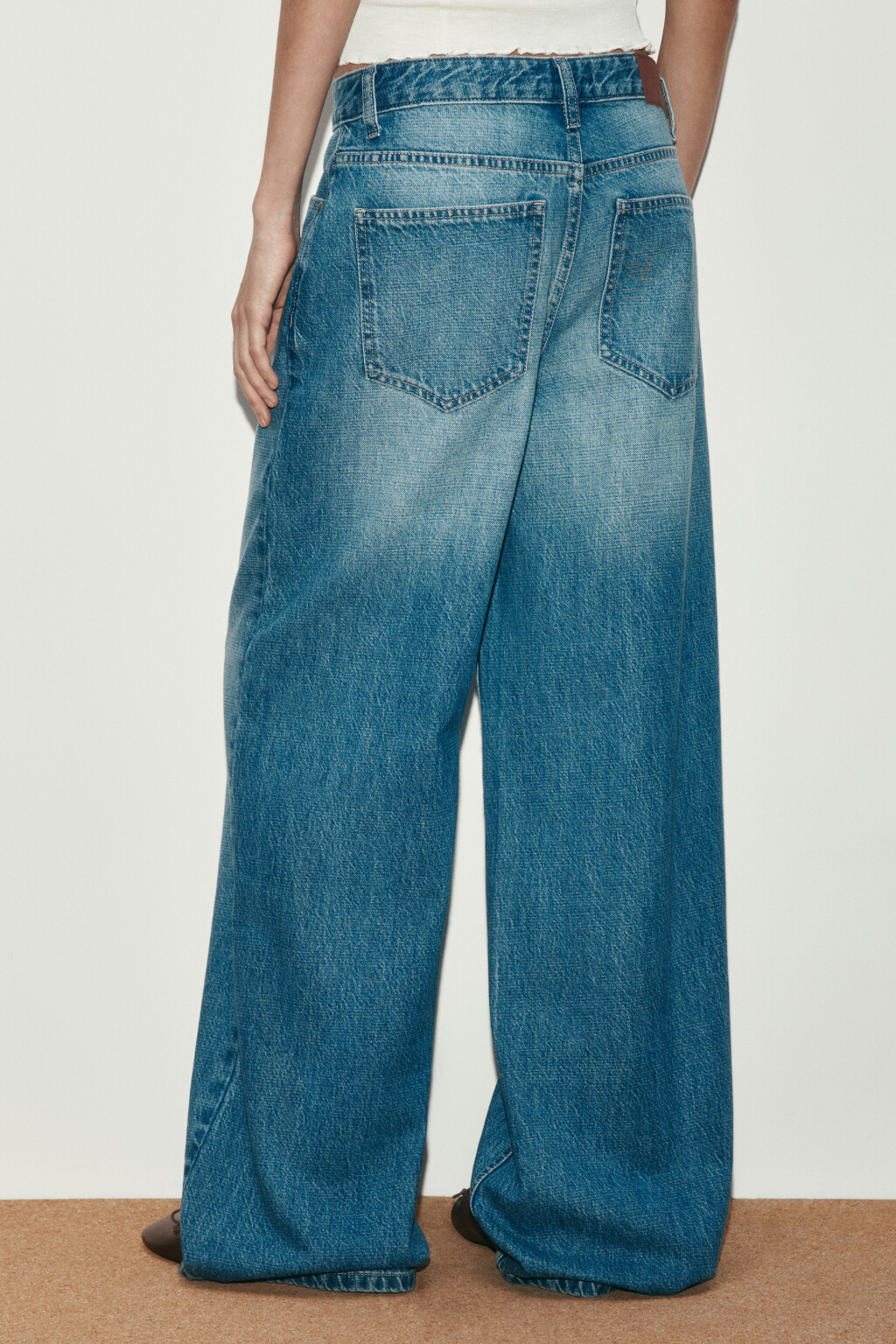 Джинсы wide leg со средней посадкой - цвет голубой - 3