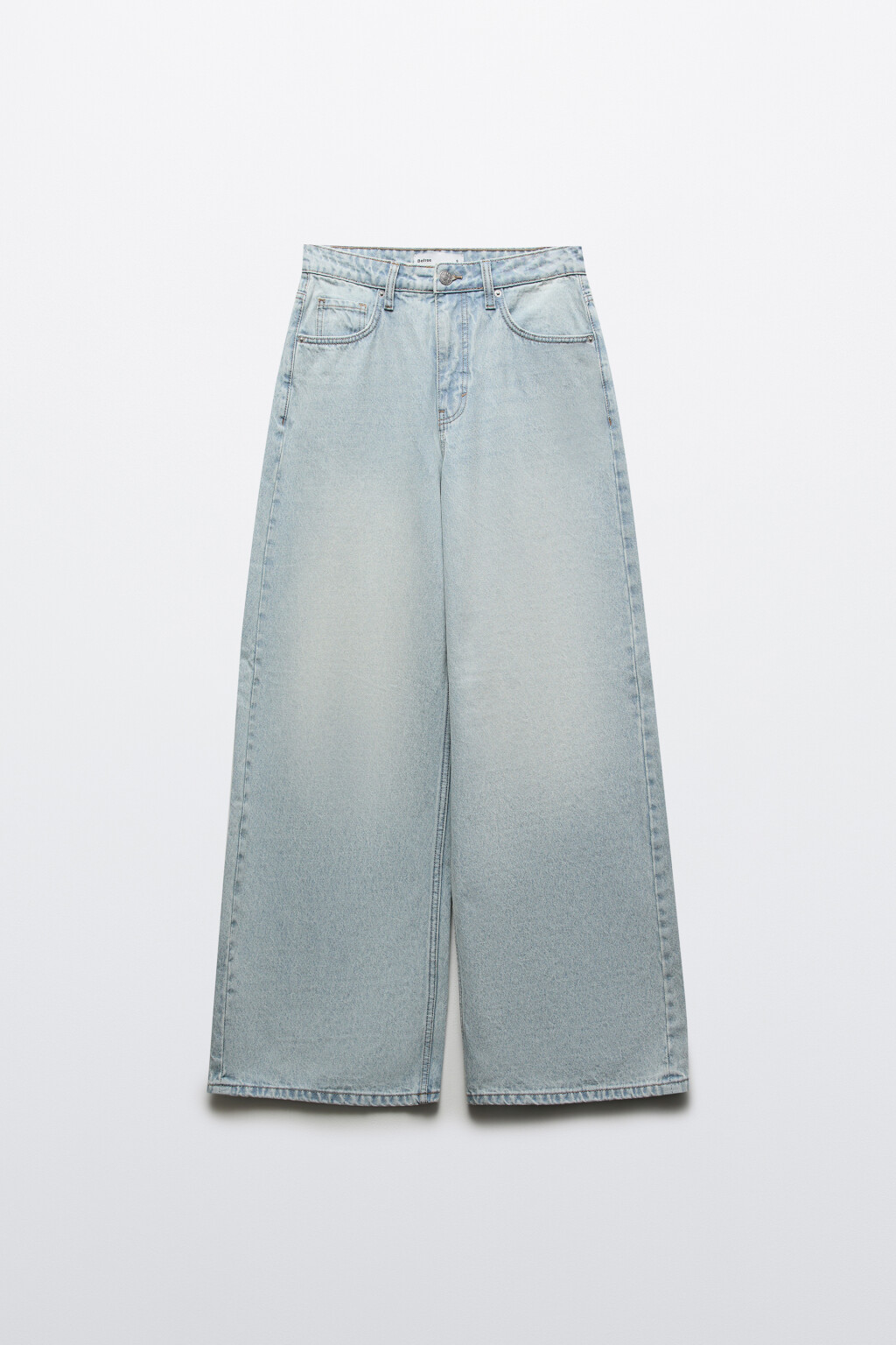 Джинсы wide leg с высокой посадкой - цвет голубой - 7