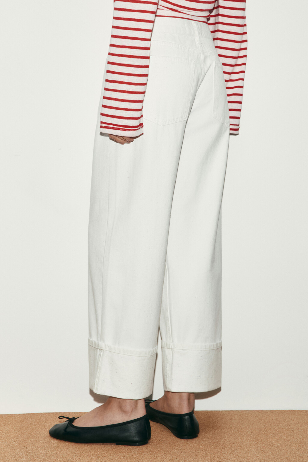 Джинсы straight fit со средней посадкой и подворотами - цвет белый - 4