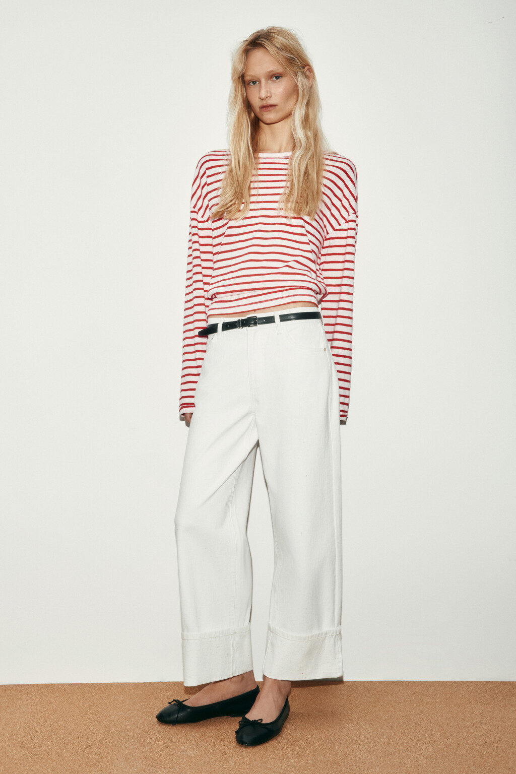 Джинсы straight fit со средней посадкой и подворотами - цвет белый - 5