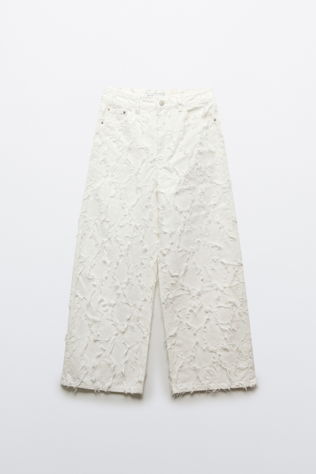 Джинсы багги со средней посадкой и рваными элементами - цвет белый - 8