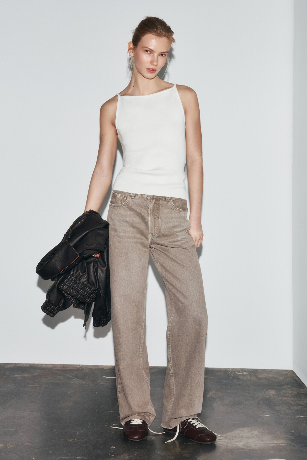 Джинсы straight fit с высокой посадкой - цвет коричневый - 5