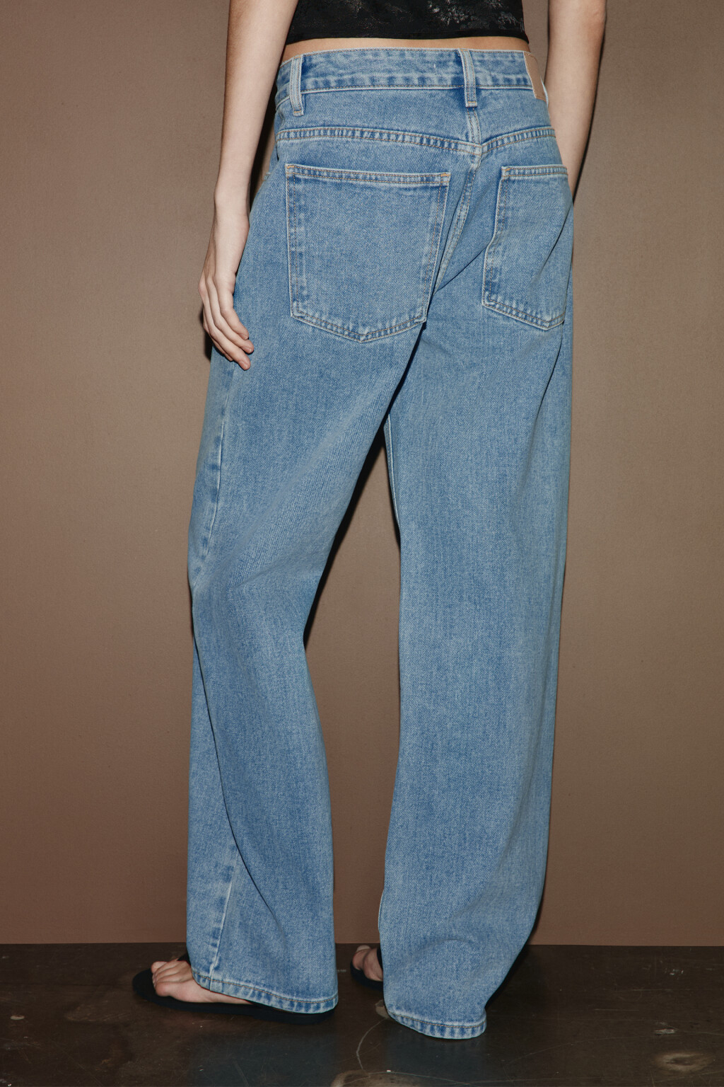 Джинсы прямые со средней посадкой - цвет голубой - 3