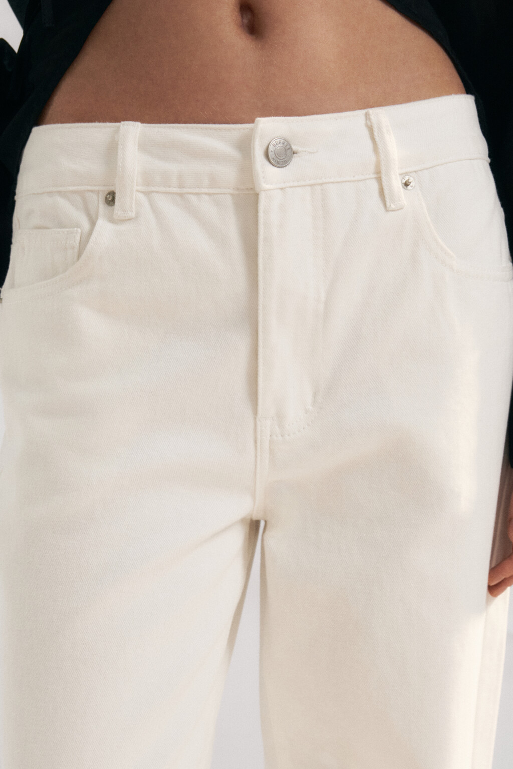 Джинсы прямые со средней посадкой - цвет белый - 6