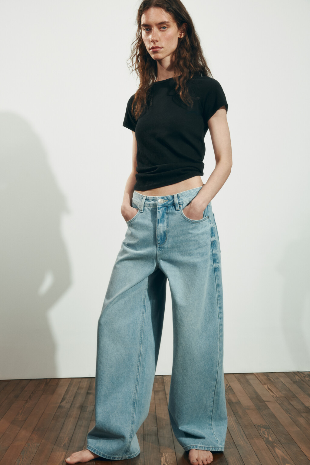 Джинсы baggy fit со средней посадкой - цвет голубой - 2