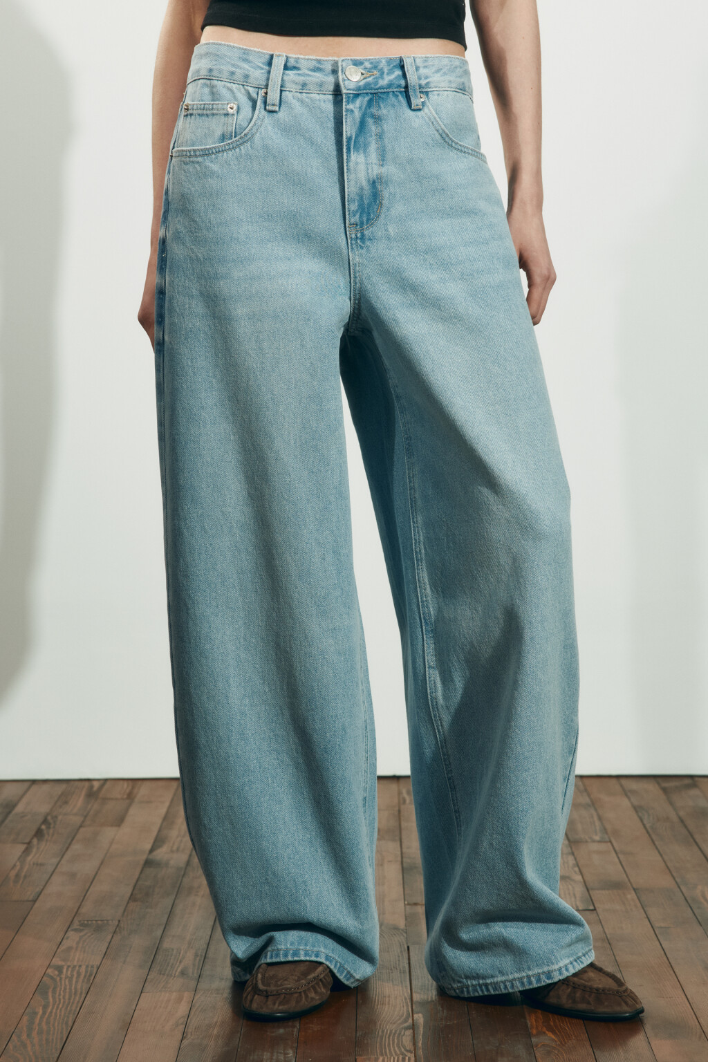 Джинсы baggy fit со средней посадкой - цвет голубой - 3