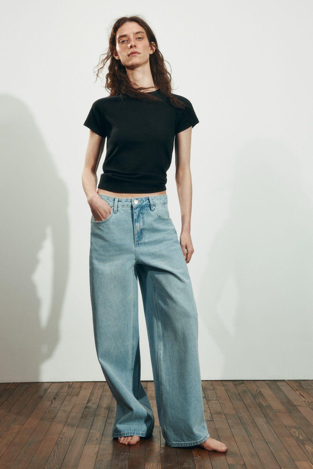 Джинсы baggy fit со средней посадкой - цвет голубой - 5