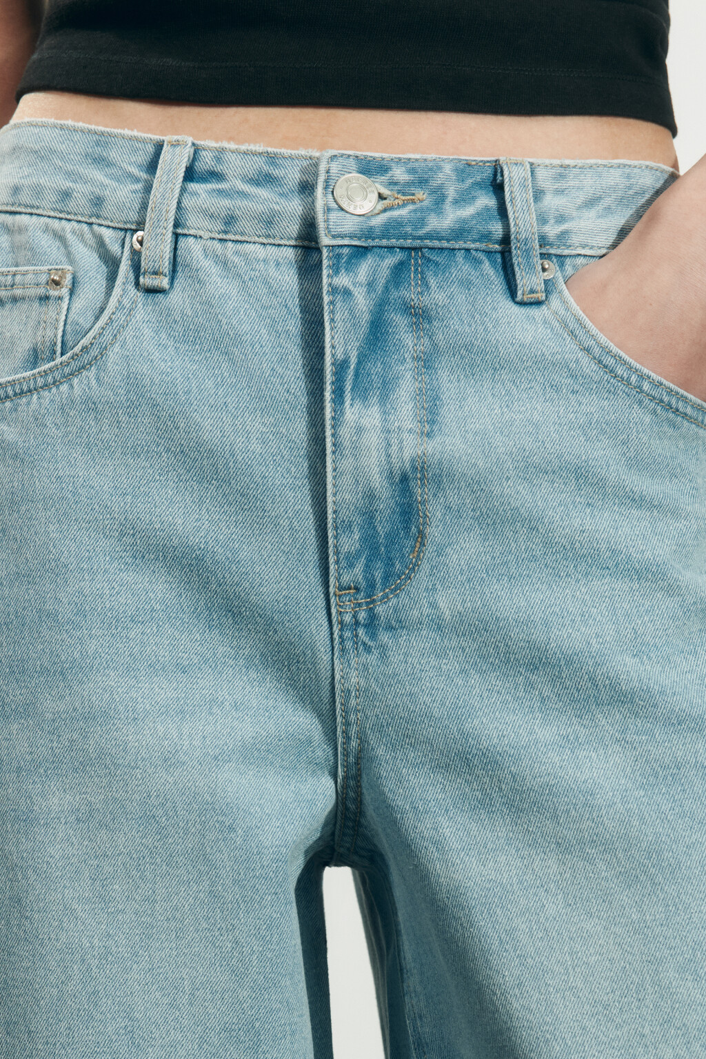 Джинсы baggy fit со средней посадкой - цвет голубой - 6