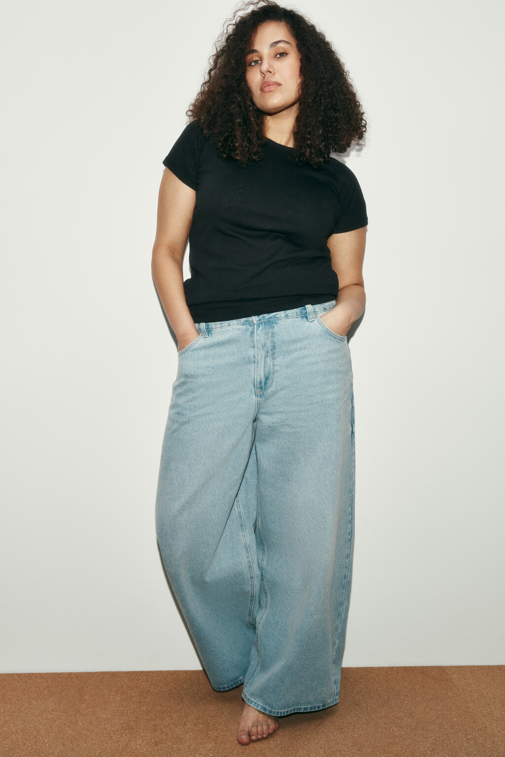 Джинсы baggy fit со средней посадкой - цвет голубой - 1