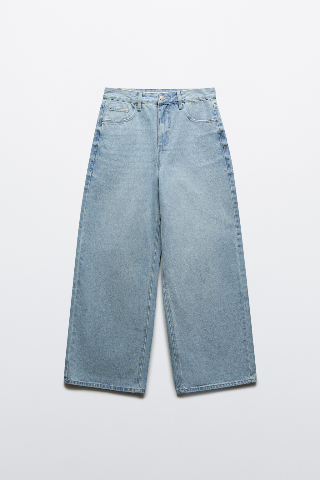 Джинсы baggy fit со средней посадкой - цвет голубой - 1
