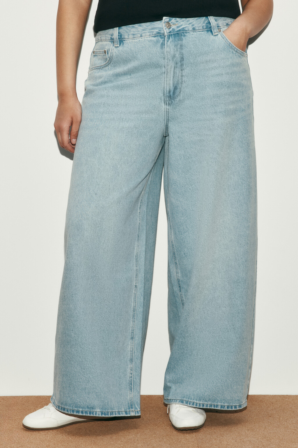 Джинсы baggy fit со средней посадкой - цвет голубой - 2