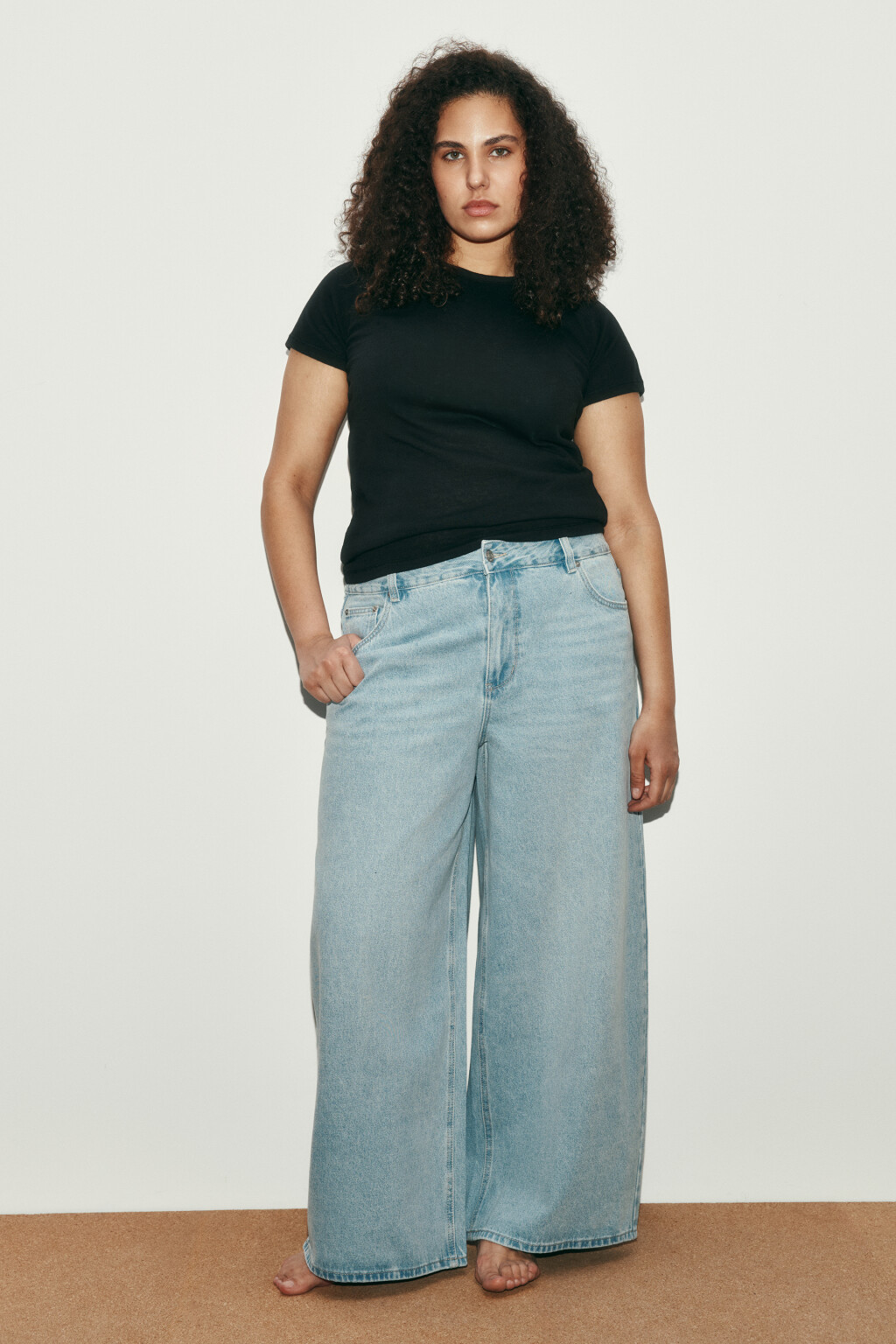 Джинсы baggy fit со средней посадкой - цвет голубой - 4