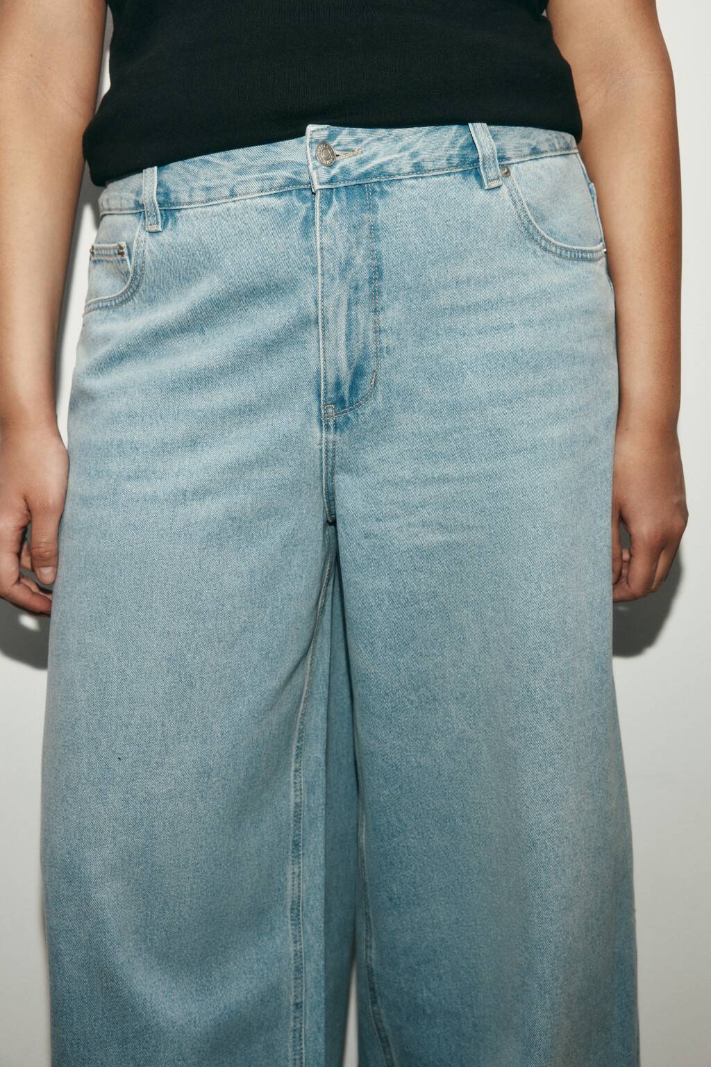 Джинсы baggy fit со средней посадкой - цвет голубой - 5