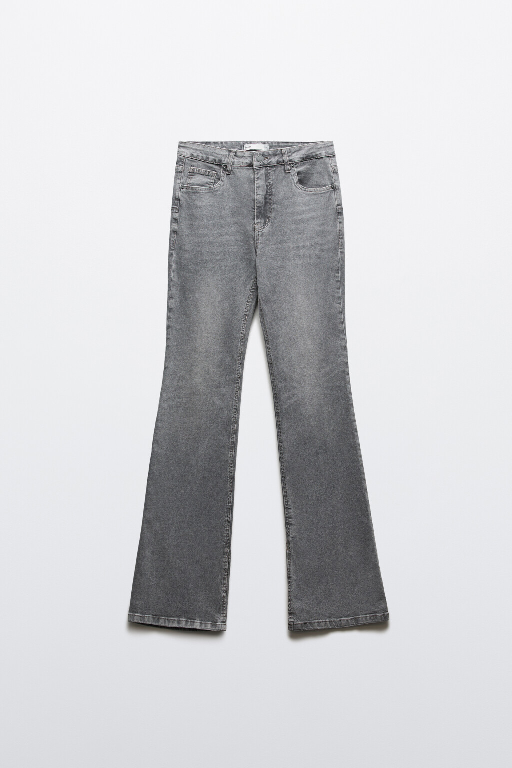 Джинсы клеш со средней посадкой и разрезами - цвет серый - 8