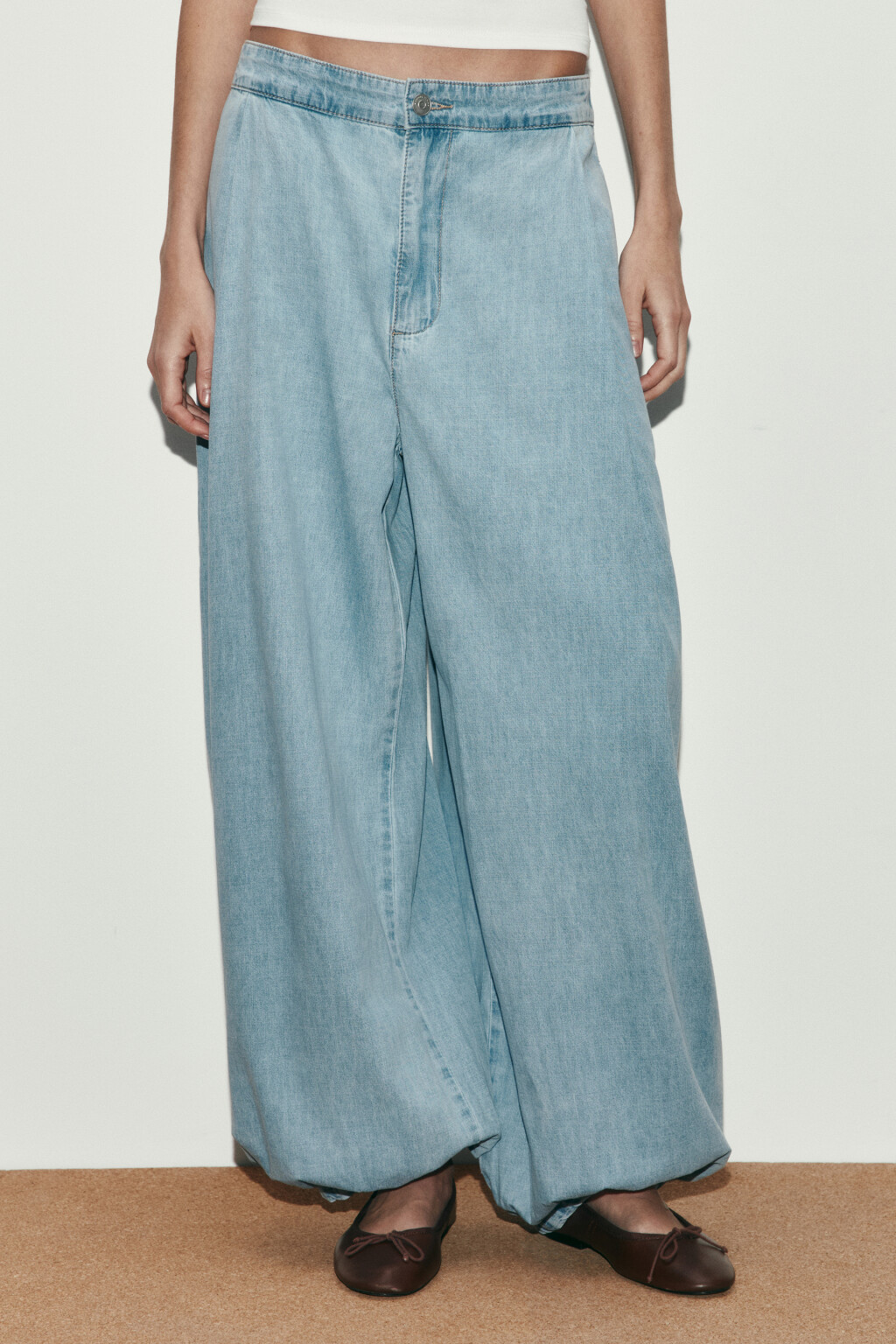 Джинсы-аладдины со средней посадкой - цвет голубой - 3