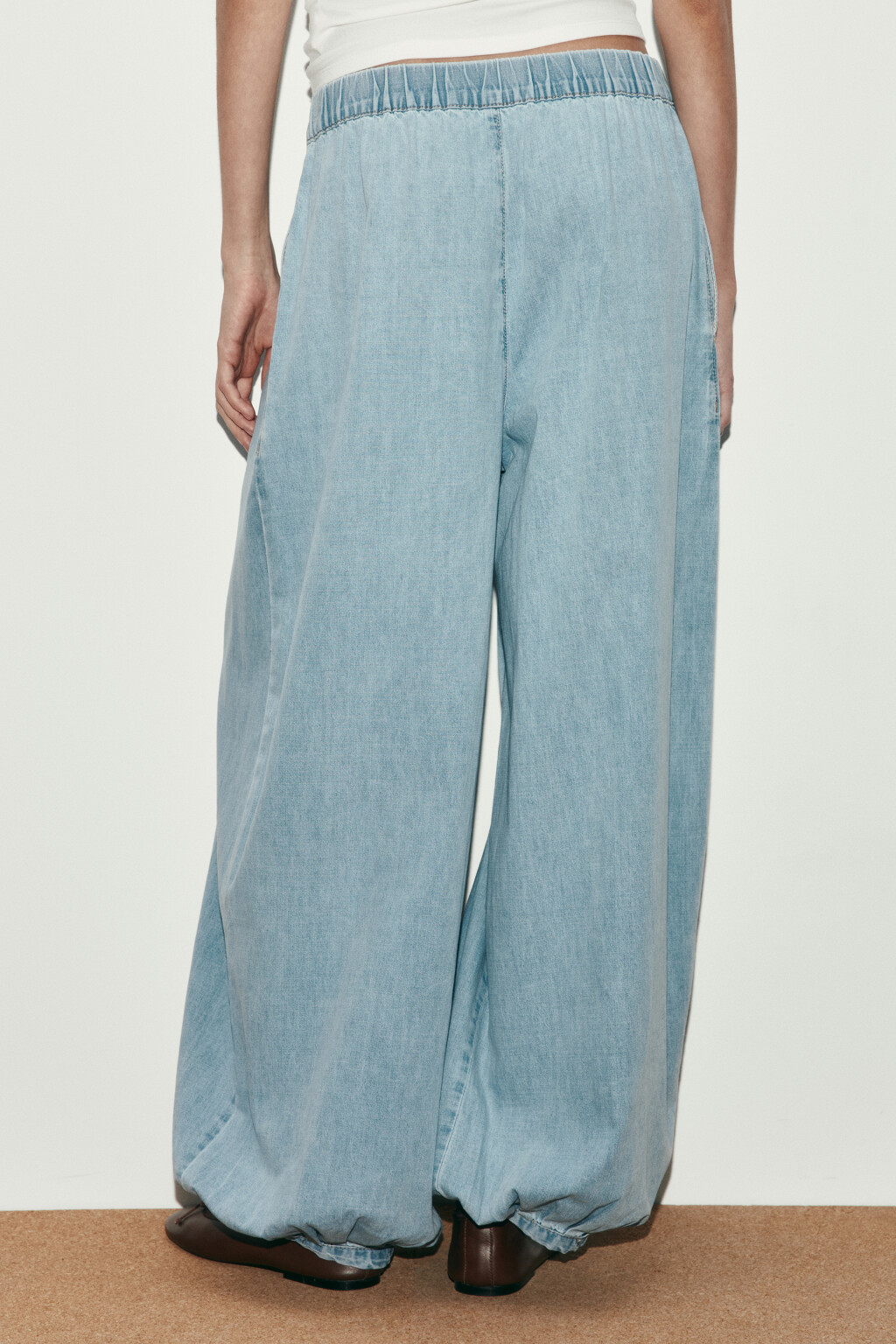 Джинсы-аладдины со средней посадкой - цвет голубой - 4