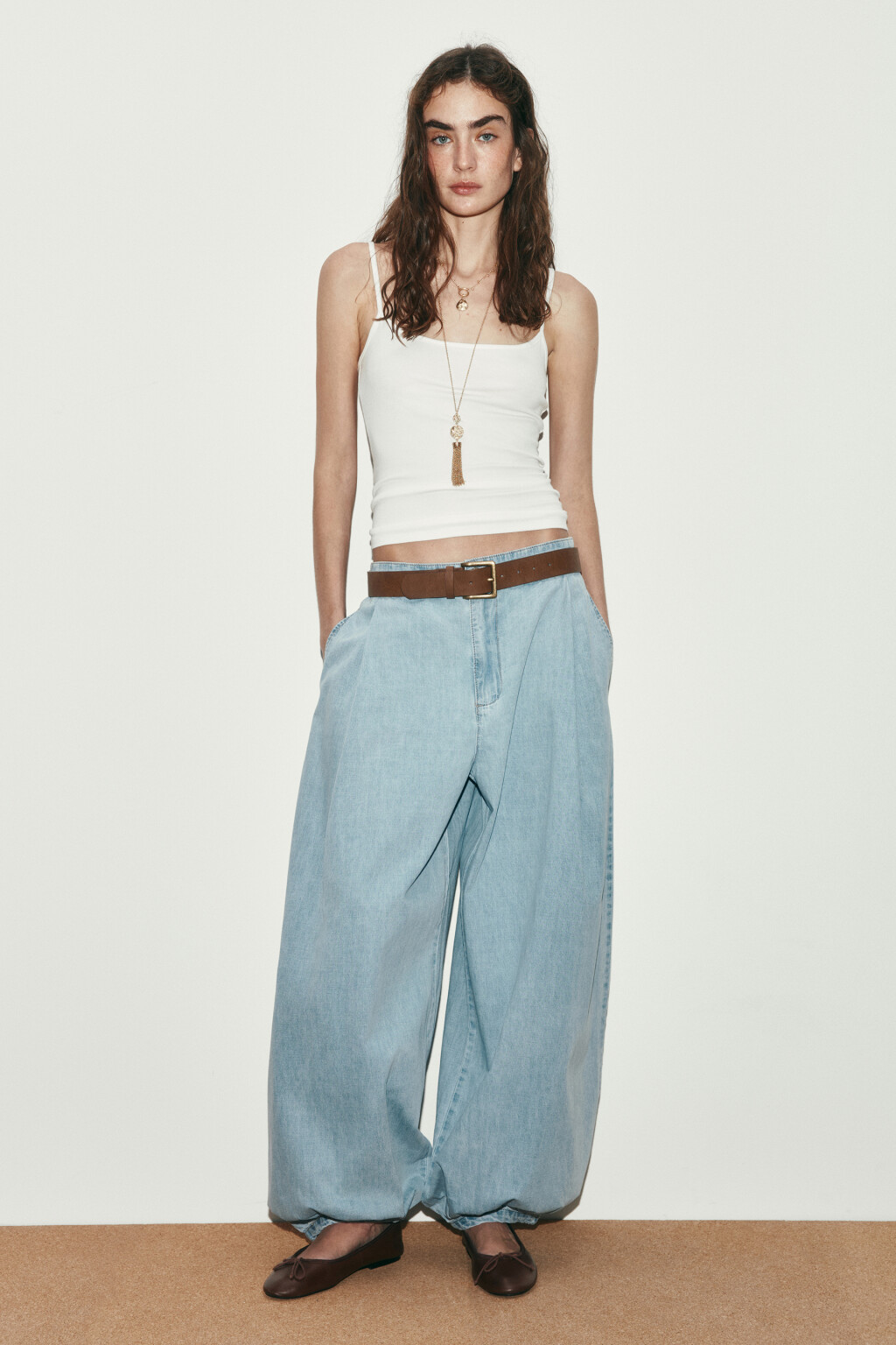 Джинсы-аладдины со средней посадкой - цвет голубой - 5