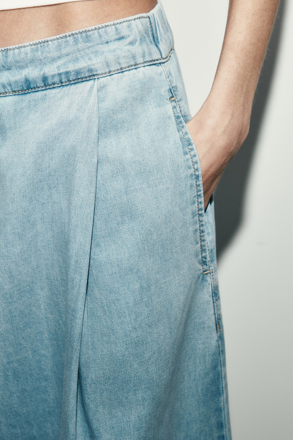 Джинсы-аладдины со средней посадкой - цвет голубой - 7