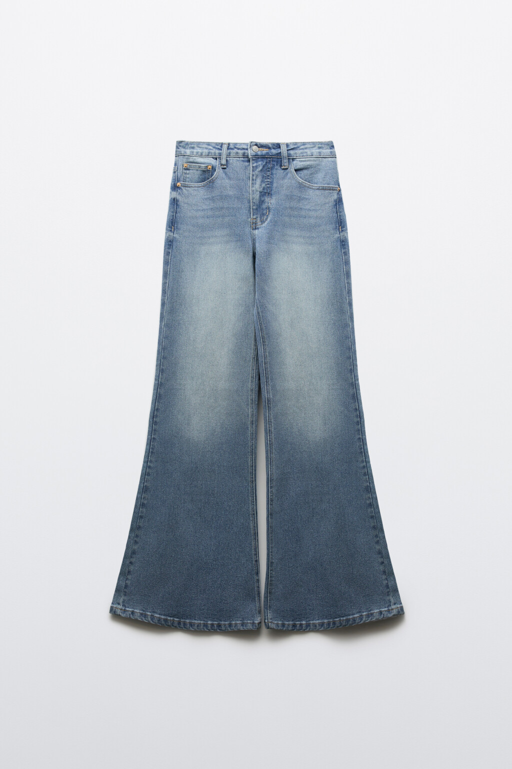 Джинсы клеш со средней посадкой - цвет голубой - 7