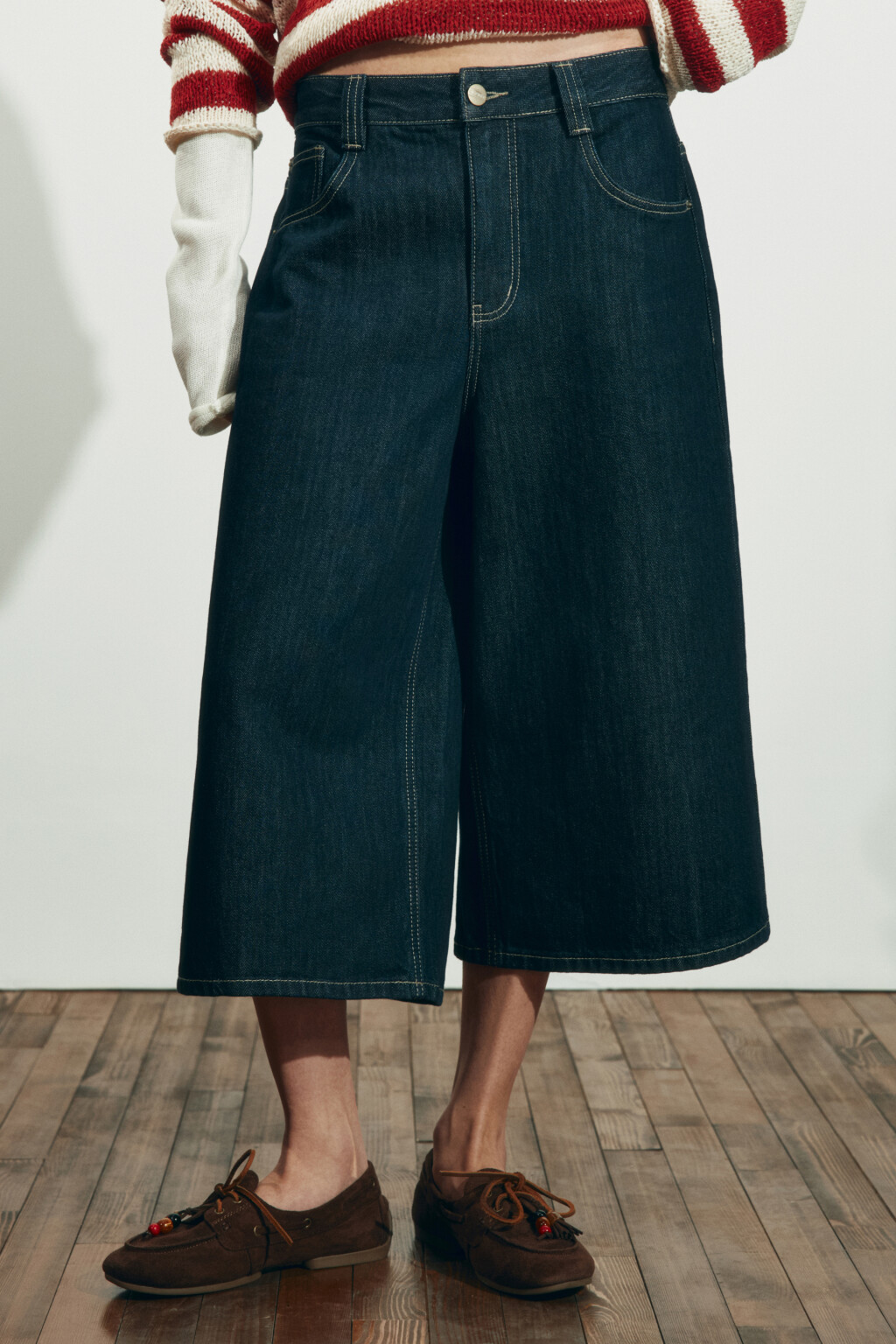 Джортсы с низкой посадкой и лиоцеллом - цвет синий - 2