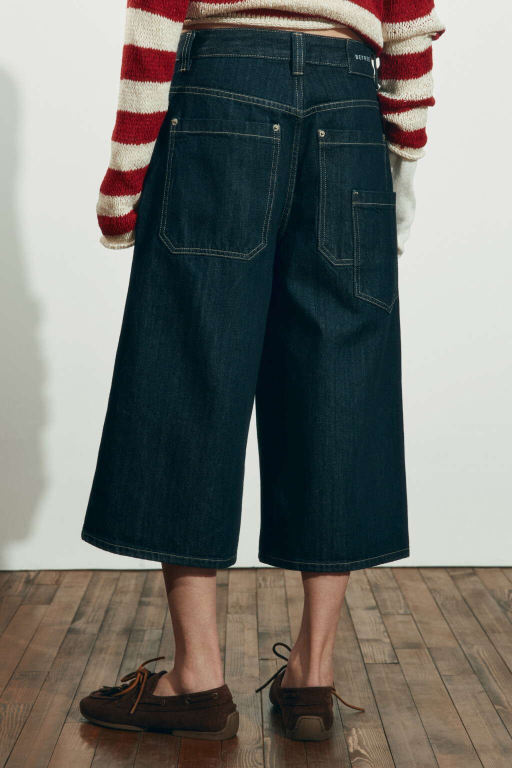 Джортсы с низкой посадкой и лиоцеллом - цвет синий - 3