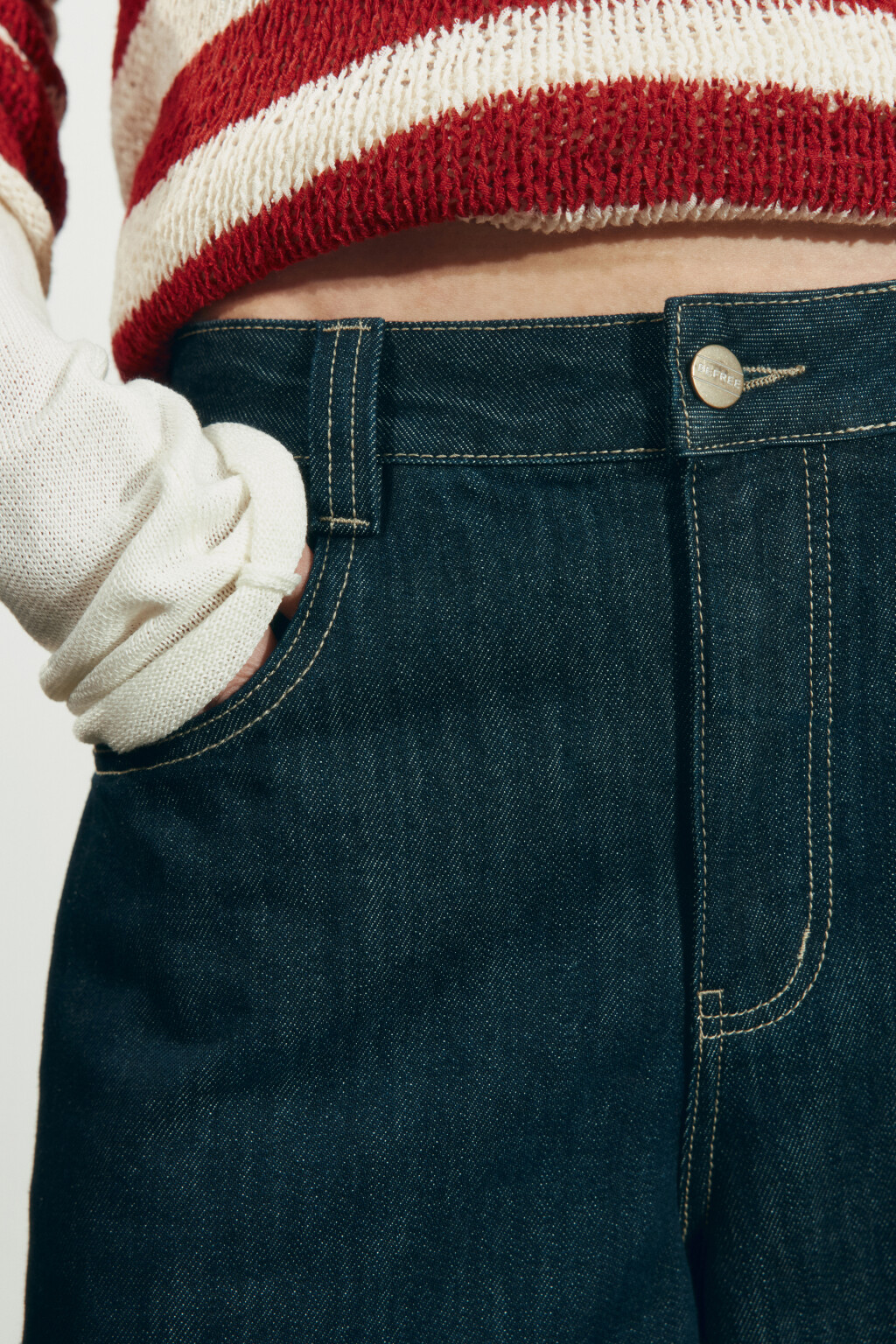 Джортсы с низкой посадкой и лиоцеллом - цвет синий - 5