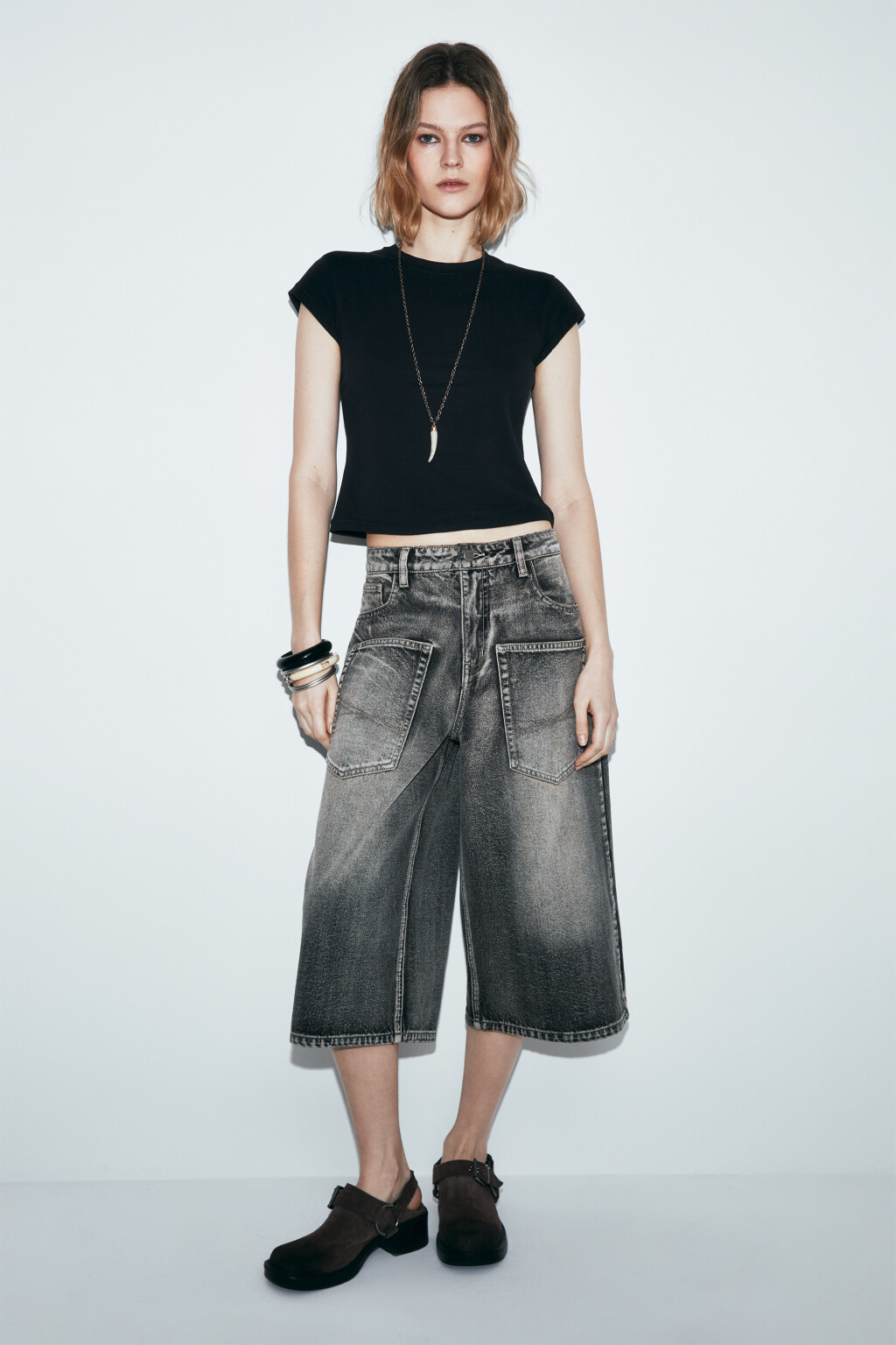 Джортсы со средней посадкой удлиненные - цвет серый - 4