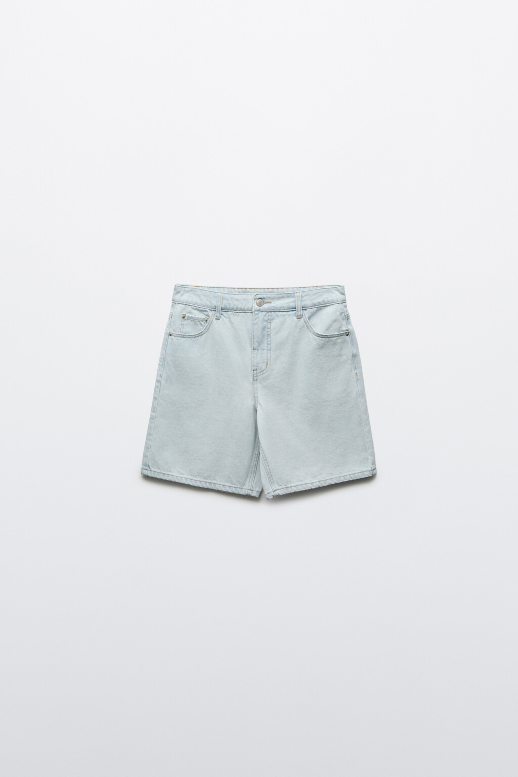 Шорты джинсовые со средней посадкой - цвет голубой - 9