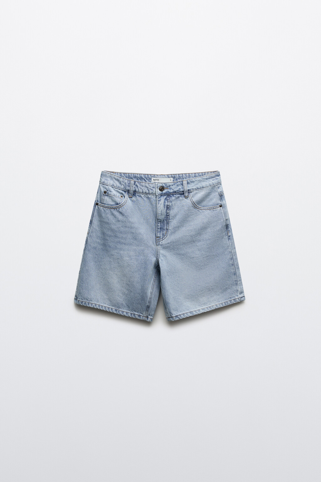 Шорты джинсовые со средней посадкой - цвет голубой - 7