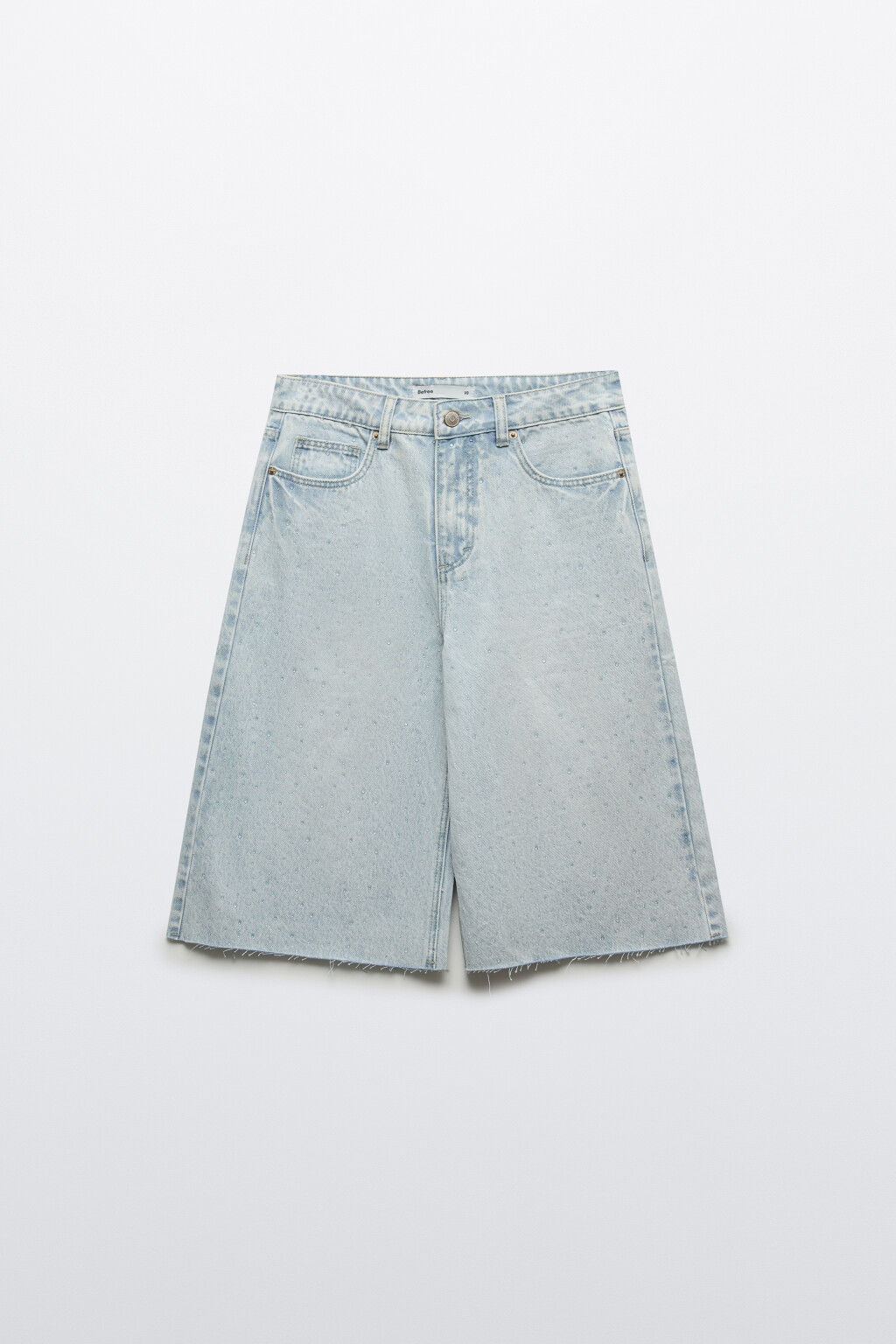 Джортсы со средней посадкой и стразами - цвет голубой - 1