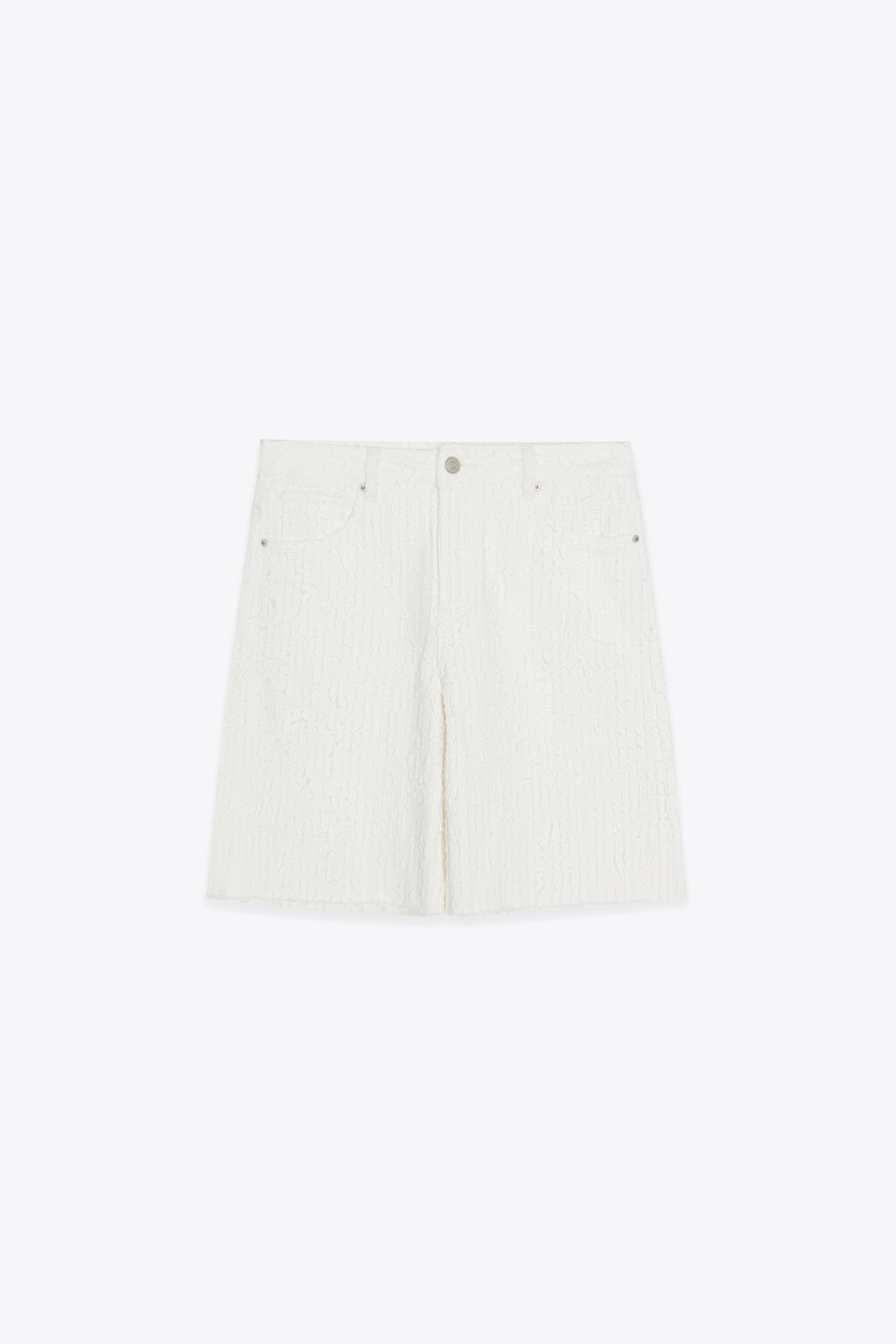 Шорты джинсовые с низкой посадкой и узором - цвет белый - 1