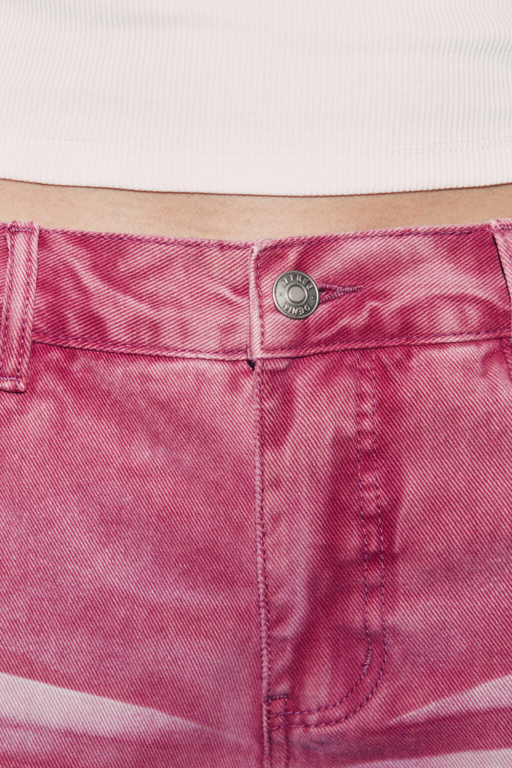 Шорты джинсовые с низкой посадкой - цвет розовый - 7