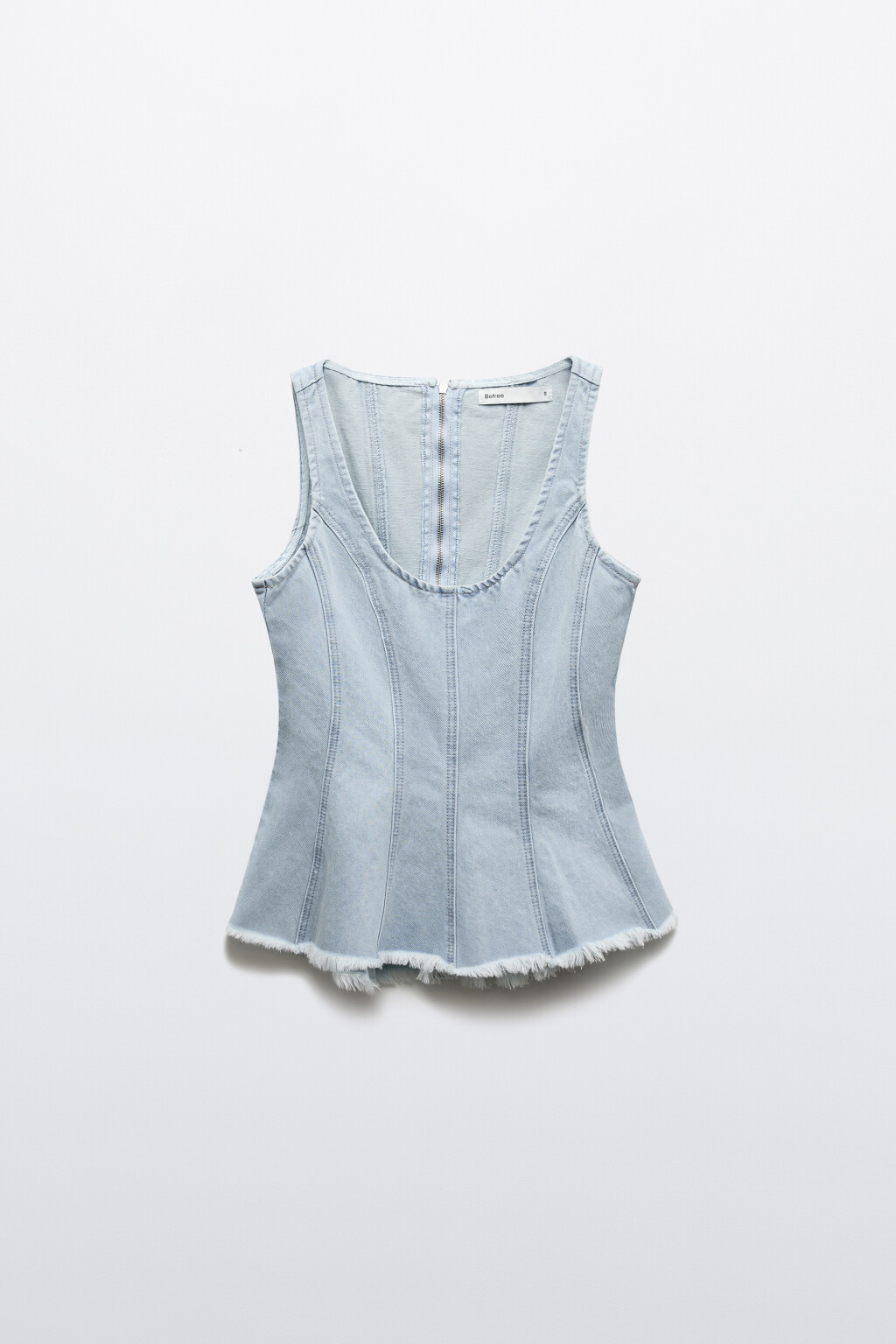 Блузка-топ джинсовая - цвет голубой - 8