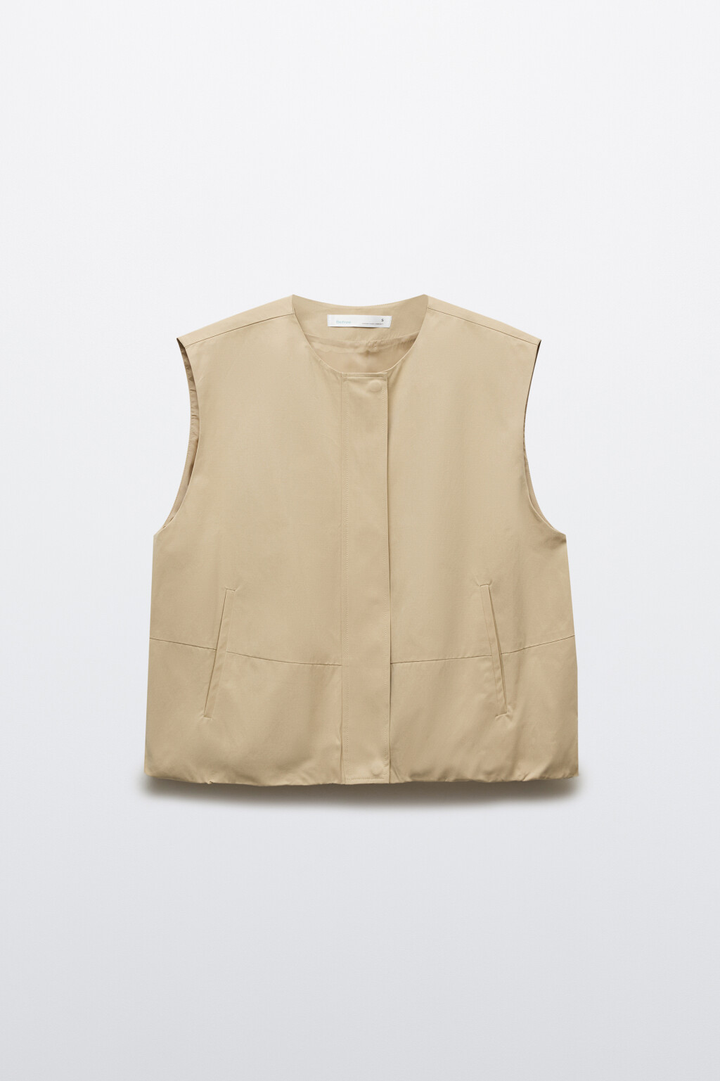 Жилет на молнии с круглым вырезом - цвет бежевый - 9