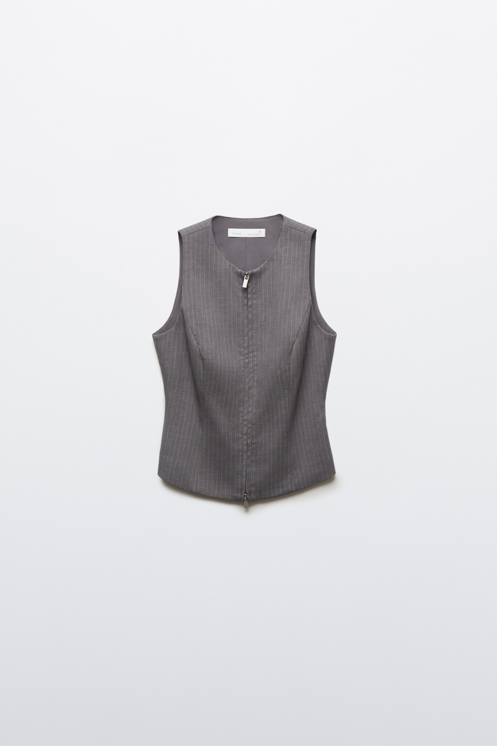 Жилет костюмный в полоску - цвет серый - 1