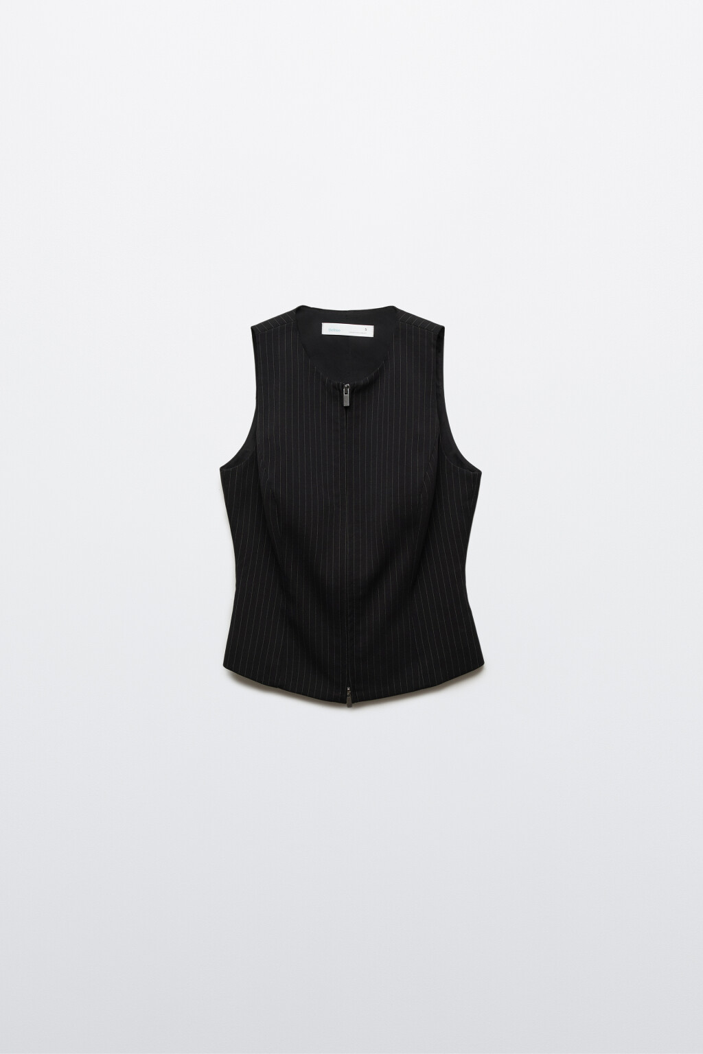 Жилет костюмный в полоску - цвет черный - 1