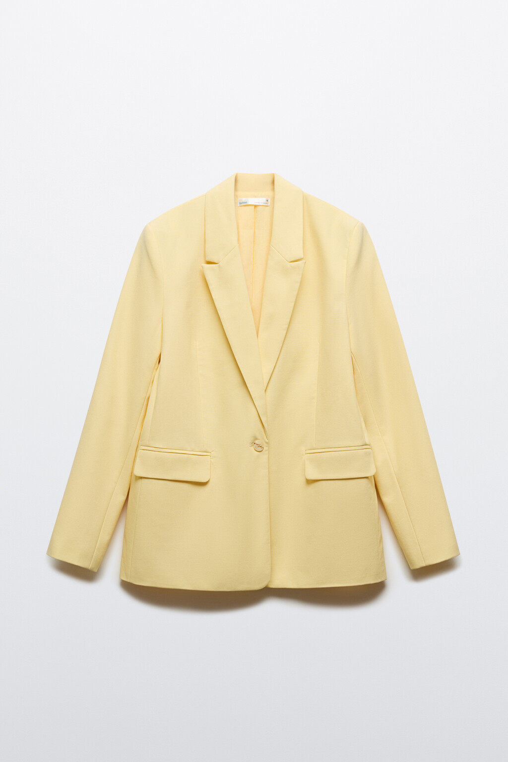 Пиджак прямого кроя со льном - цвет ванильный - 1