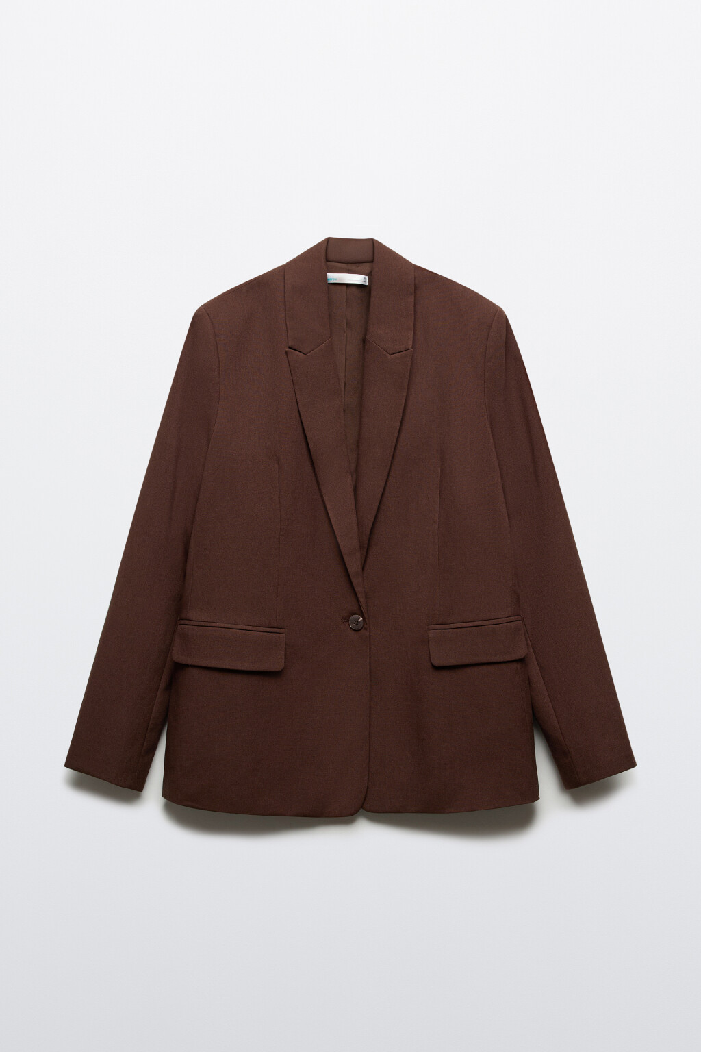 Пиджак прямого кроя со льном - цвет коричневый - 1