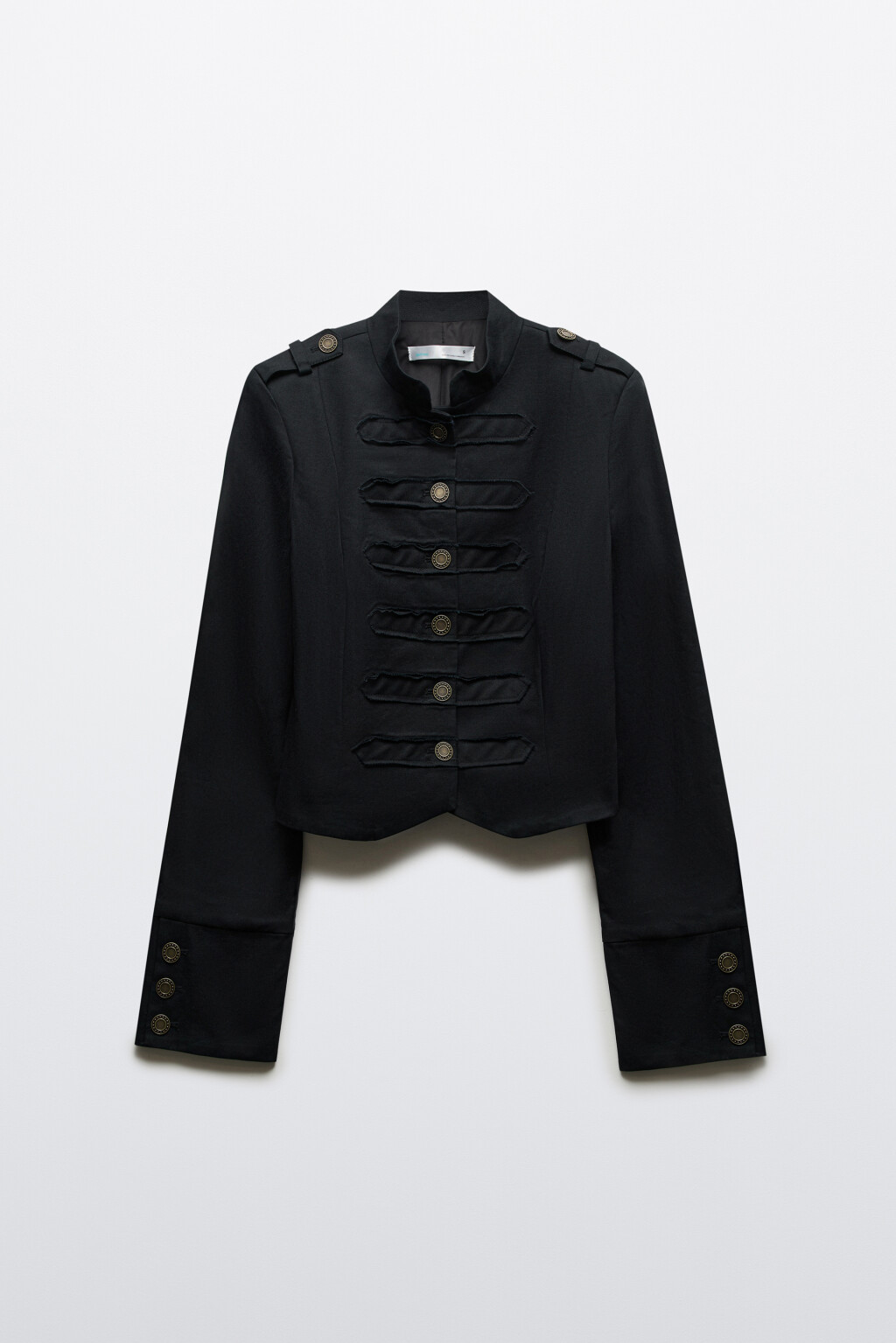 Жакет-доломан укороченный с воротником-стойкой - цвет черный - 8
