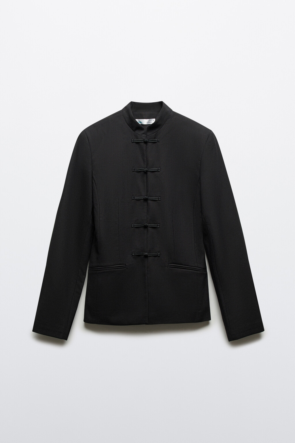 Жакет приталенный со льном - цвет черный - 8